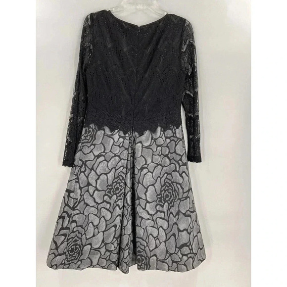 Polin Dress Black and Gray Lace Dress Gorgeous Tag States 3 Fits Larger EUC - Picture 6 of 8